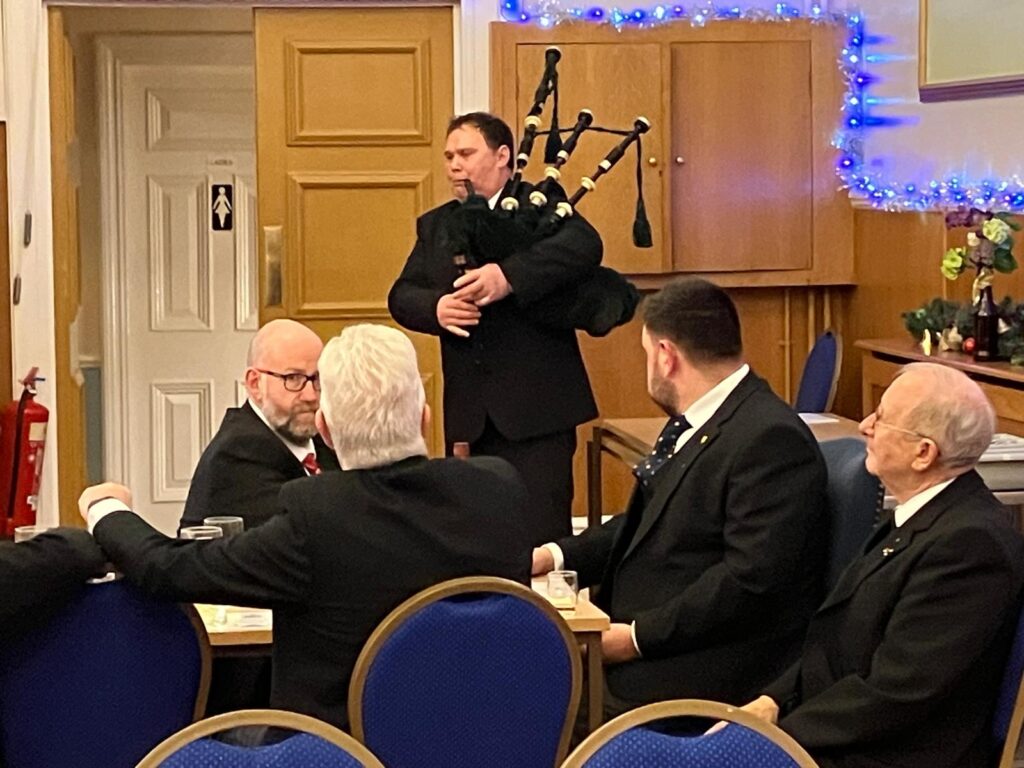 Brother Rob playing the Bagpipes