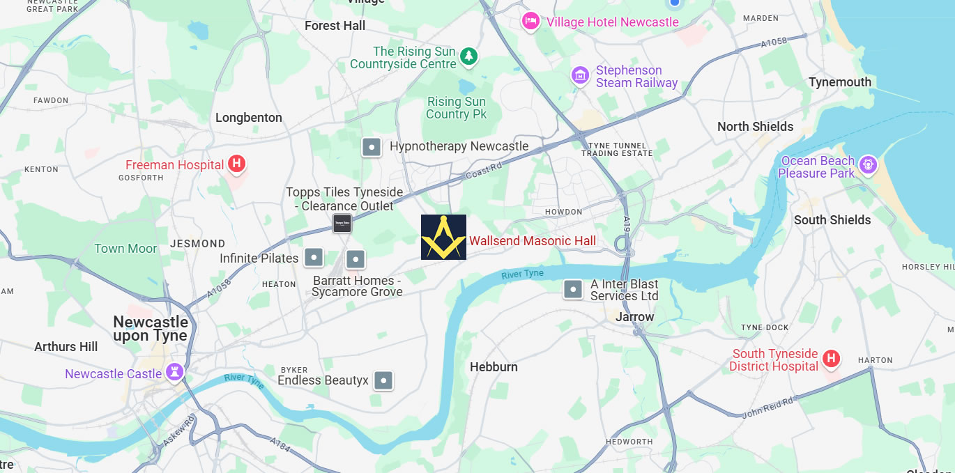 Wallsend Masonic Hall Map